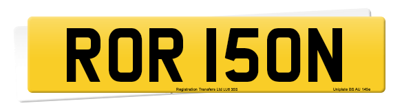 Registration number ROR 150N